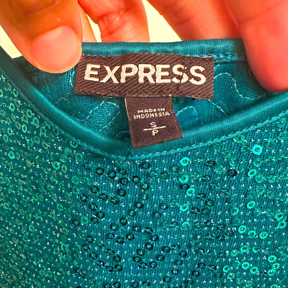 Nwot - Express - Sequin, Adjustable Strap, Turquo… - image 2
